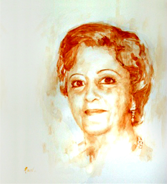 Carmen. Mixta sobre papel. Dibujo de PilarFanjul