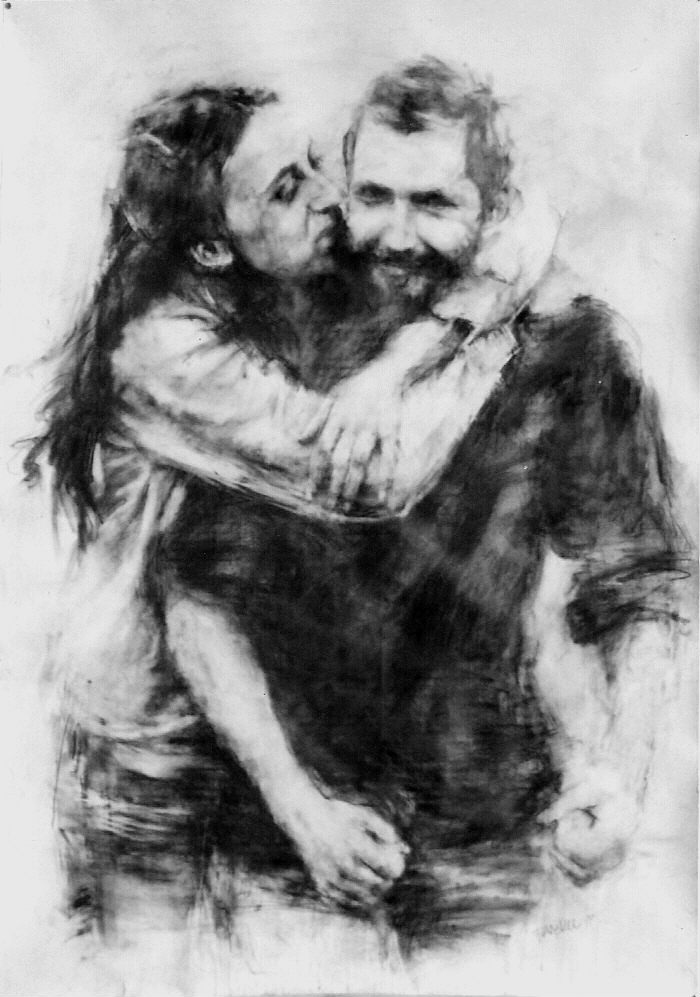 Grafito sobre papel.170x110 cm. Dibujo de Pilar Fanjul