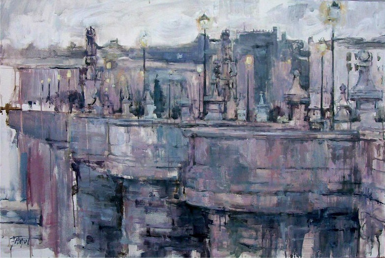 Puente de Toledo. Oleo sobre lienzo. 114x146 cm. Obra de Pilar Fanjul