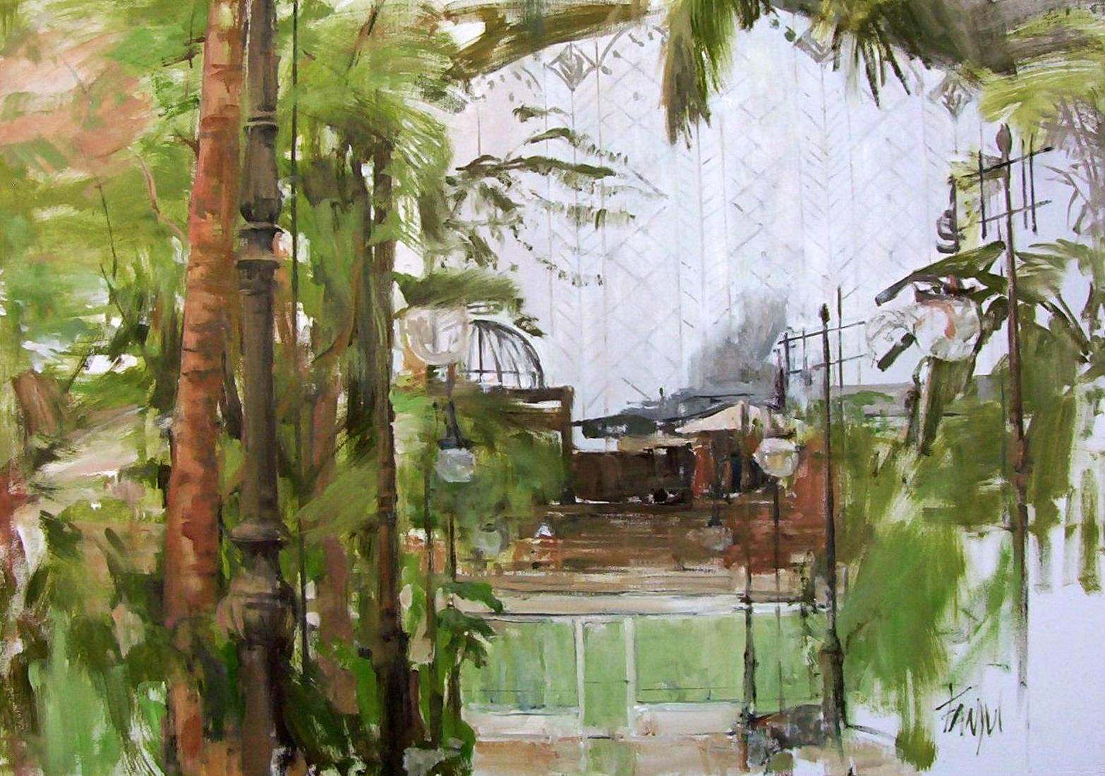 Atocha l. Oleo-lienzo 81x116 cms. Pintura de PilarFanjul.