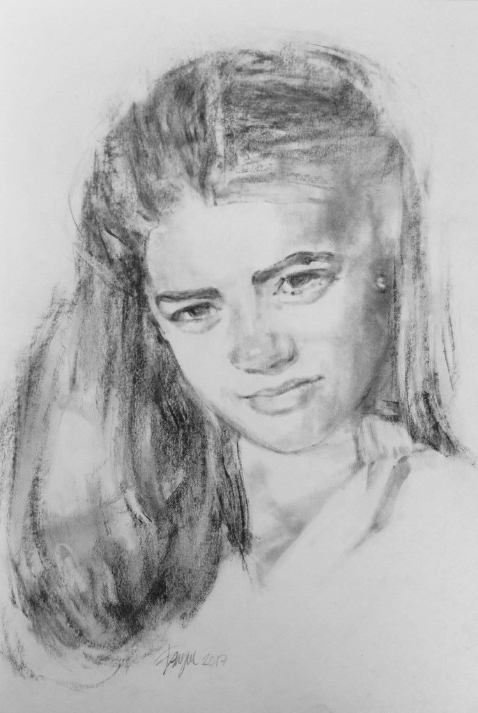 Retrato. Grafito sobre papel. Dibujo de Pilar Fanjul