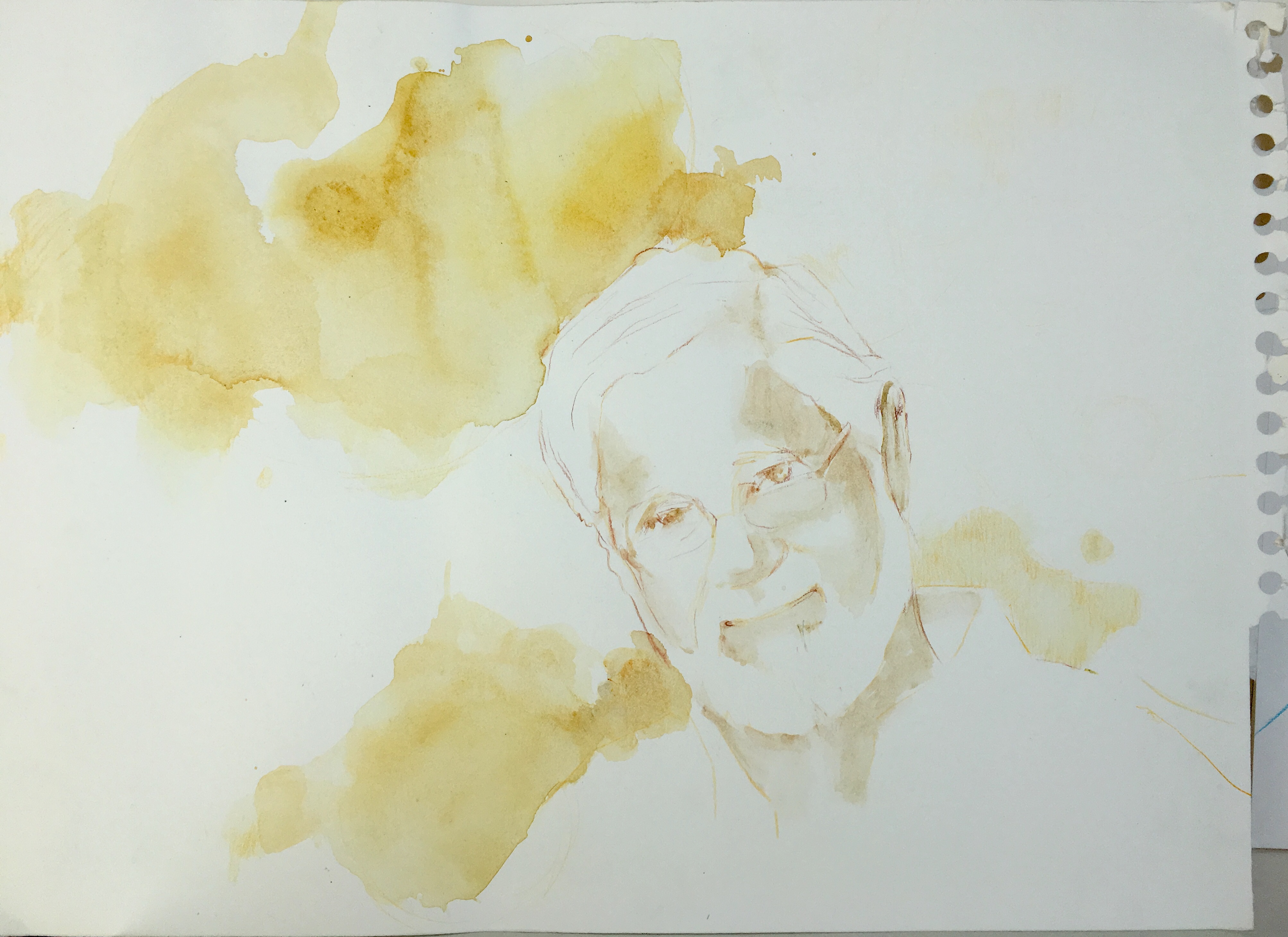 “La verdad es lo primero, cuando digo lo que os quiero”. Aguada sobre papel. Retrato de Pilar Fanjul.