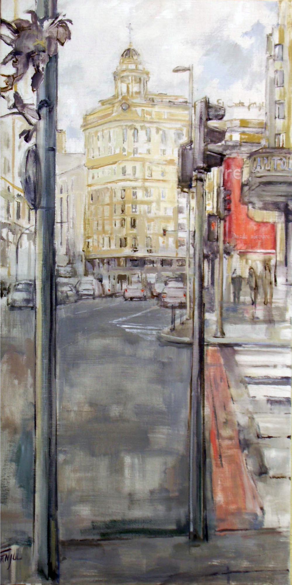Gran Vía. Oleo/lienzo