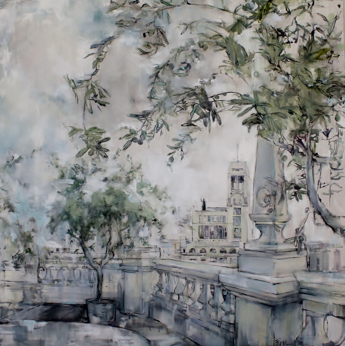 Circulo de Bellas Artes. Oleo/lienzo. 100x100 cm. Pintura de Pilar Fanjul.