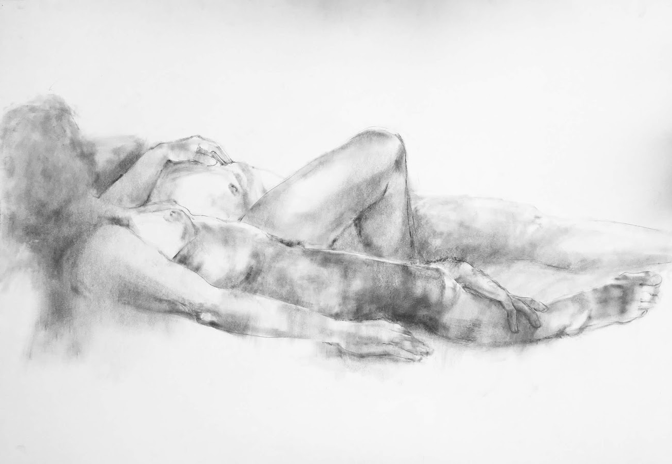 “Despeinados” Grafito/papel 70x100cm. “Disheveled”. Graphite/paper 70x100cm. Dibujo de Pilar Fanjul